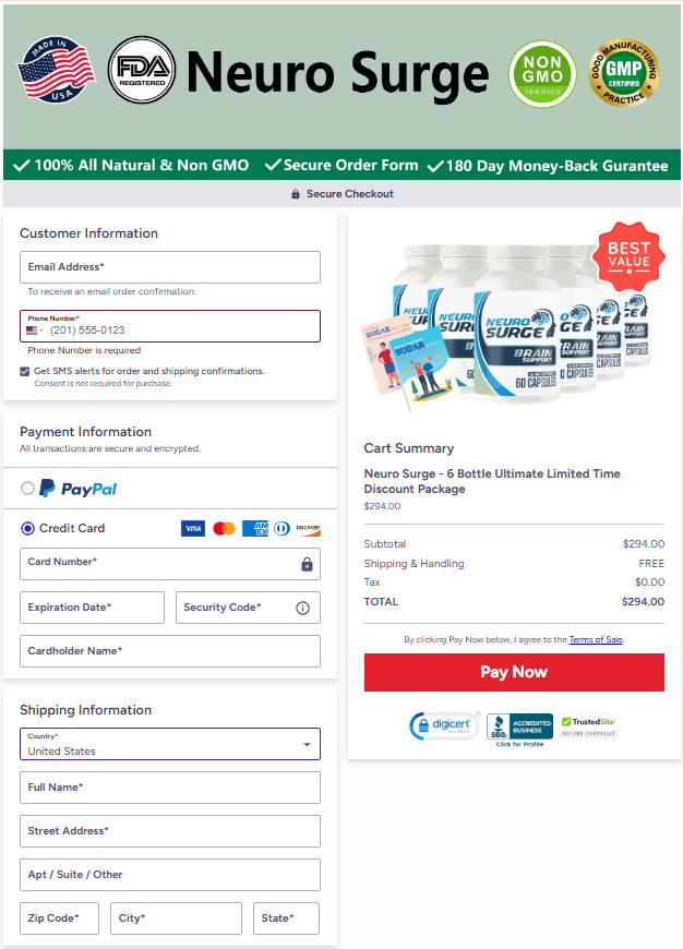 Neuro Surge Secure Order Form